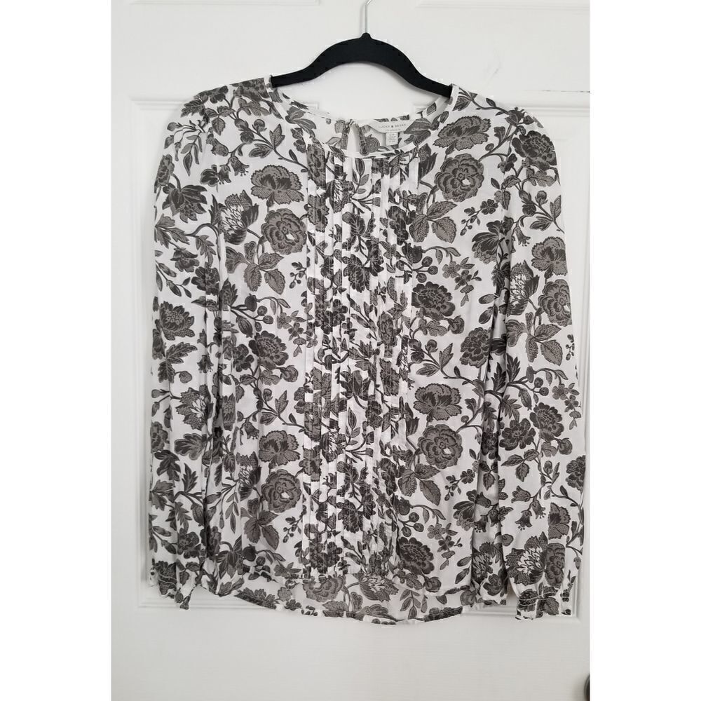 LUCKY Brand lea pintuck blouse top - Picture 5 of 11